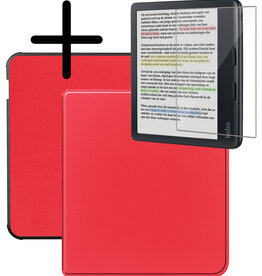 BASEY. BASEY. Kobo Libra Colour Hoesje Met Screenprotector - Rood