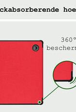 BASEY. Hoes Geschikt voor Kobo Libra Colour Hoesje Bookcase Cover Hoes Met Screenprotector - Hoesje Geschikt voor Kobo Libra Colour Hoes Cover Case - Rood