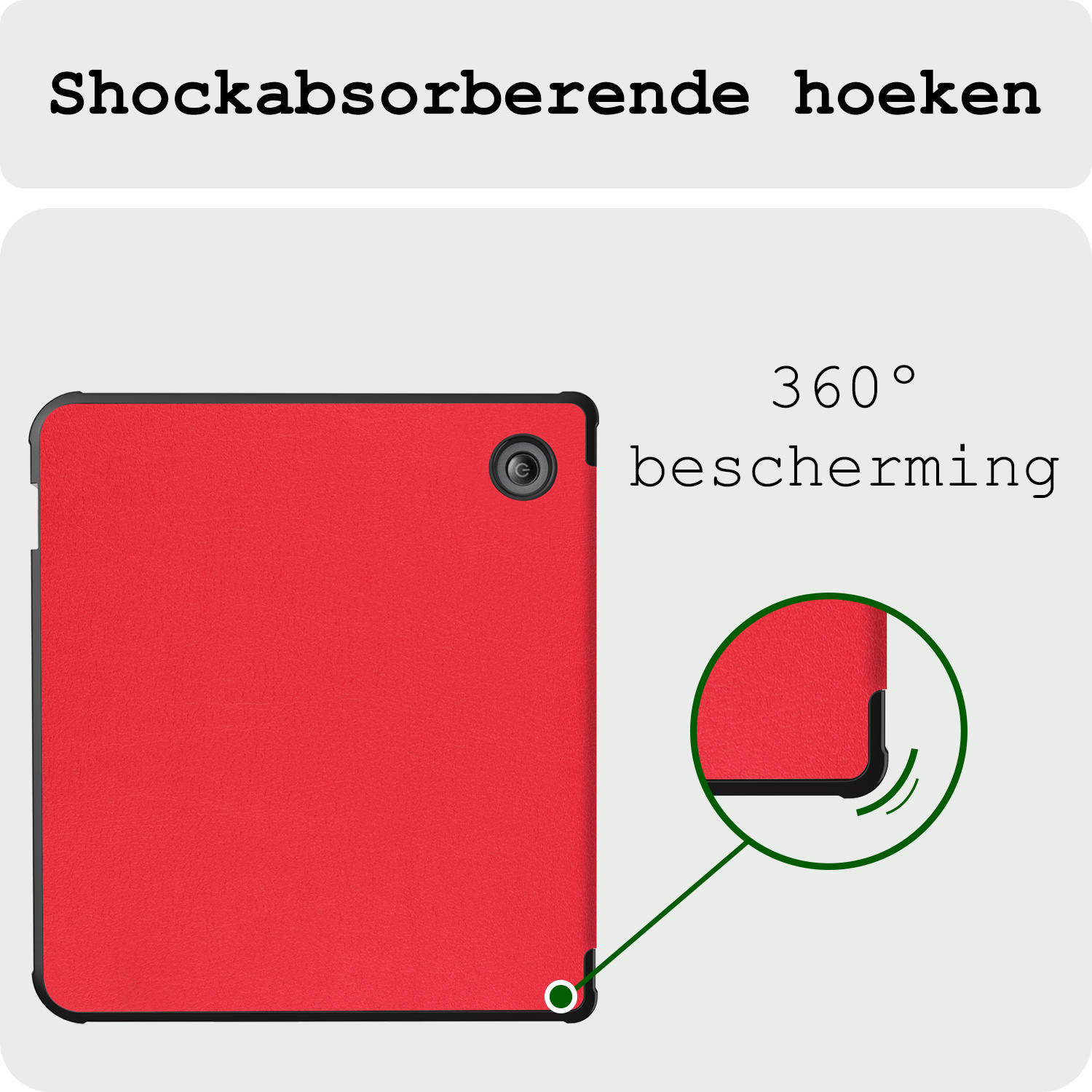 BASEY. Hoes Geschikt voor Kobo Libra Colour Hoesje Bookcase Cover Hoes Met Screenprotector - Hoesje Geschikt voor Kobo Libra Colour Hoes Cover Case - Rood