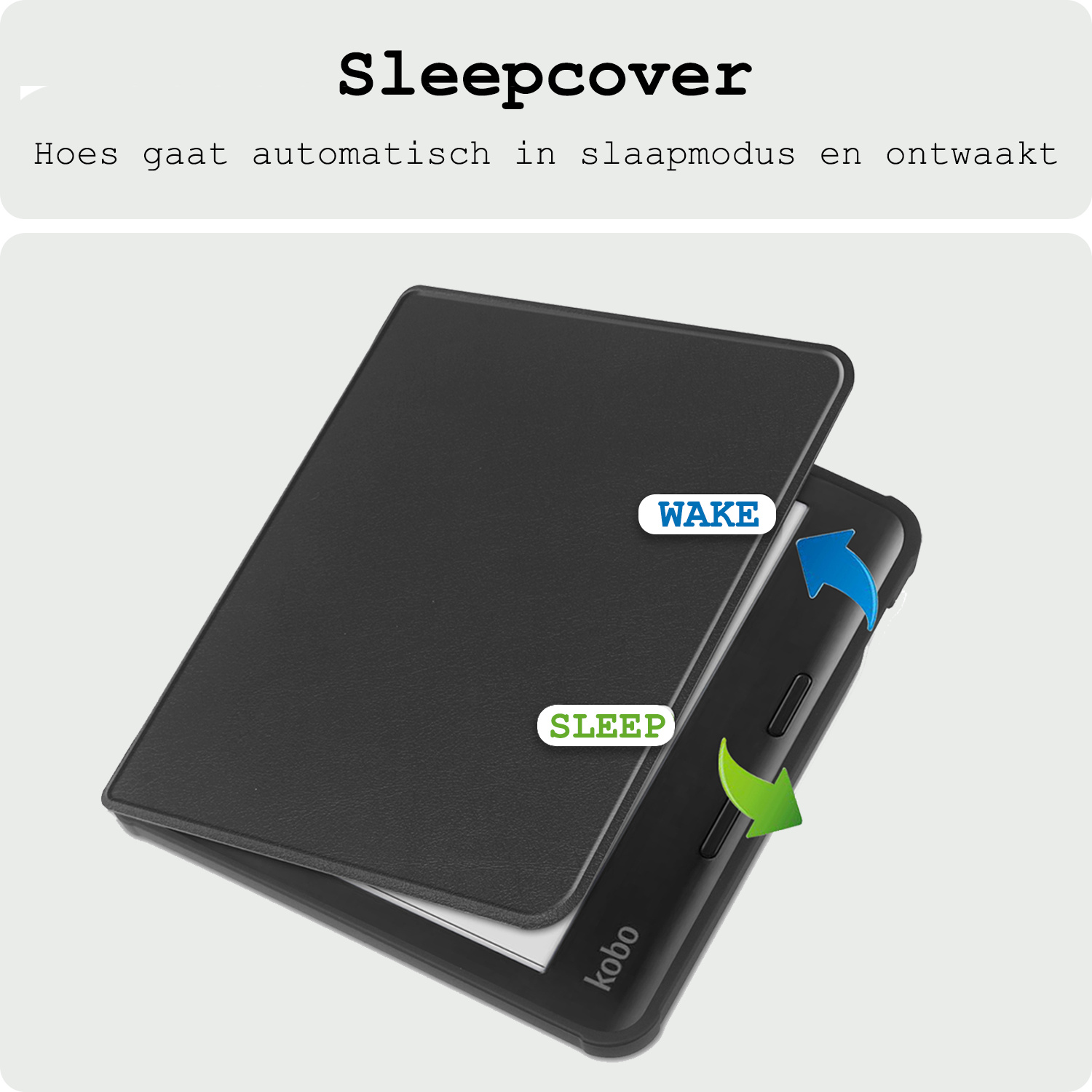 BASEY. Hoes Geschikt voor Kobo Libra Colour Hoesje Bookcase Cover Hoes Met Screenprotector - Hoesje Geschikt voor Kobo Libra Colour Hoes Cover Case - Zwart