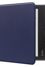 NoXx Hoes Geschikt voor Kobo Libra Colour Hoesje Bookcase Cover Book Case Hoes Sleepcover - Donkerblauw