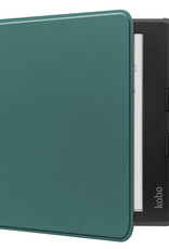 NoXx Hoes Geschikt voor Kobo Libra Colour Hoesje Bookcase Cover Book Case Hoes Sleepcover - Donkergroen