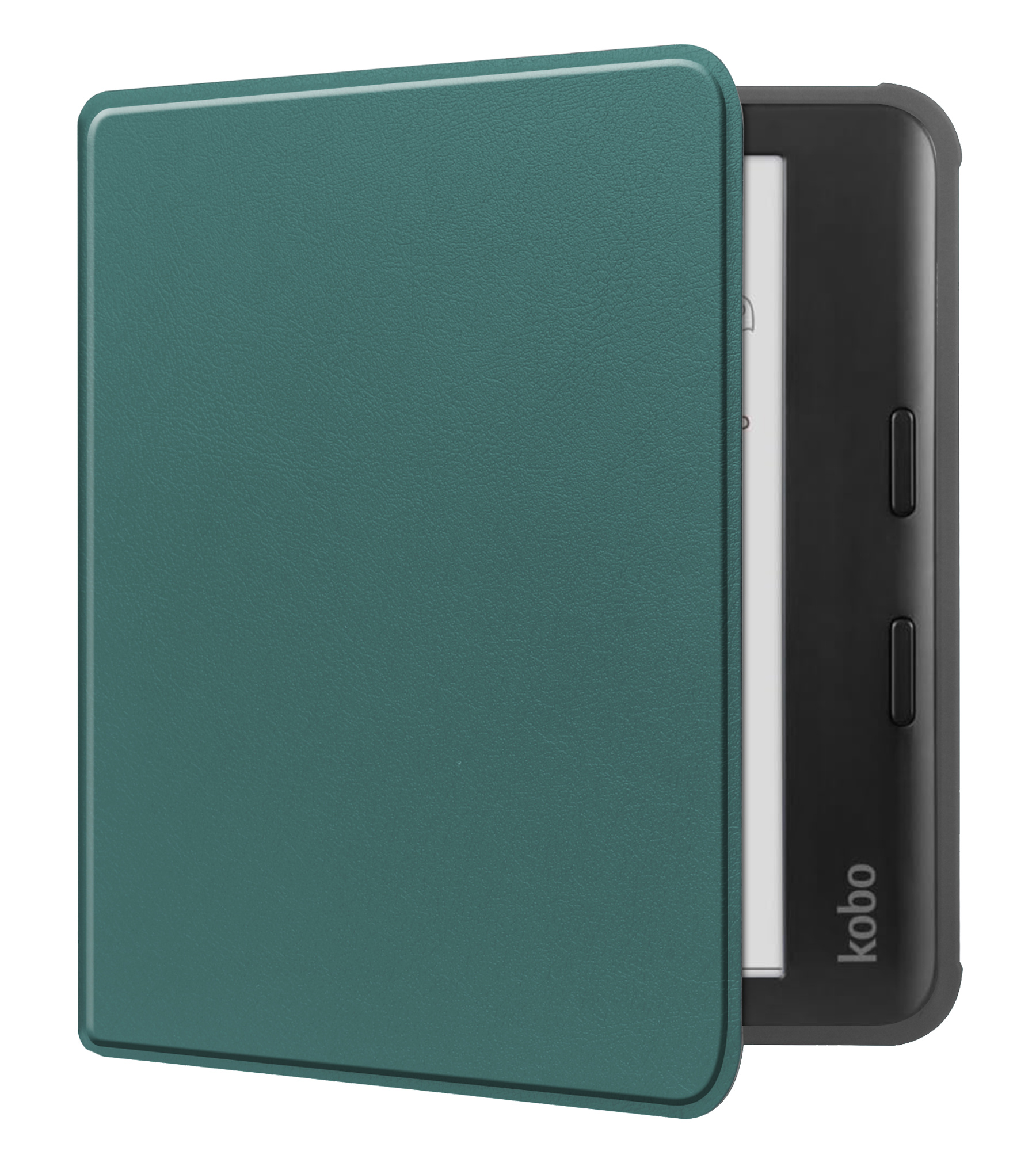 NoXx Hoes Geschikt voor Kobo Libra Colour Hoesje Bookcase Cover Book Case Hoes Sleepcover - Donkergroen