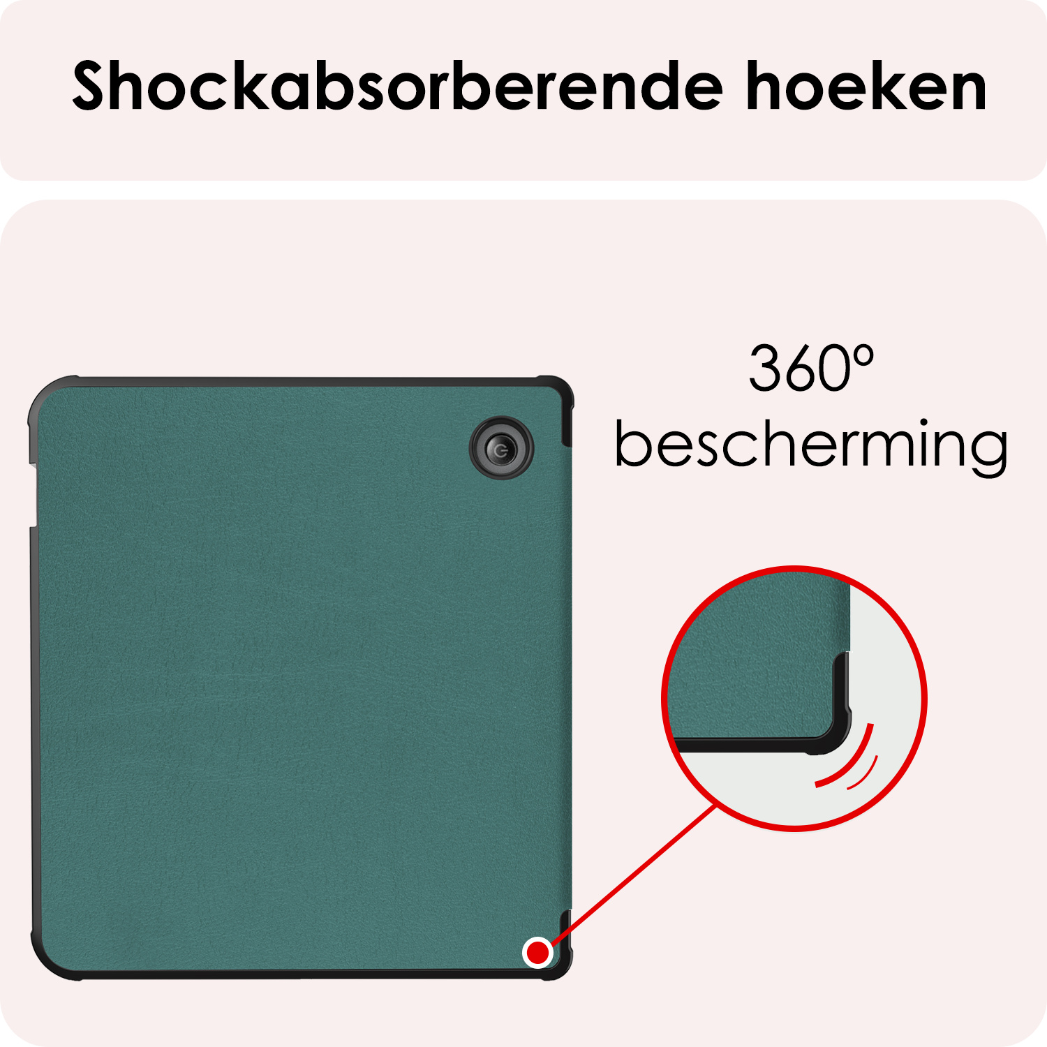 NoXx Hoes Geschikt voor Kobo Libra Colour Hoesje Bookcase Cover Book Case Hoes Sleepcover - Donkergroen