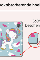 NoXx Hoes Geschikt voor Kobo Libra Colour Hoesje Bookcase Cover Book Case Hoes Sleepcover - Eenhoorn