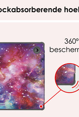 NoXx Hoes Geschikt voor Kobo Libra Colour Hoesje Bookcase Cover Book Case Hoes Sleepcover - Galaxy