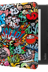 NoXx Hoes Geschikt voor Kobo Libra Colour Hoesje Bookcase Cover Book Case Hoes Sleepcover - Graffity