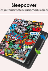 NoXx Hoes Geschikt voor Kobo Libra Colour Hoesje Bookcase Cover Book Case Hoes Sleepcover - Graffity