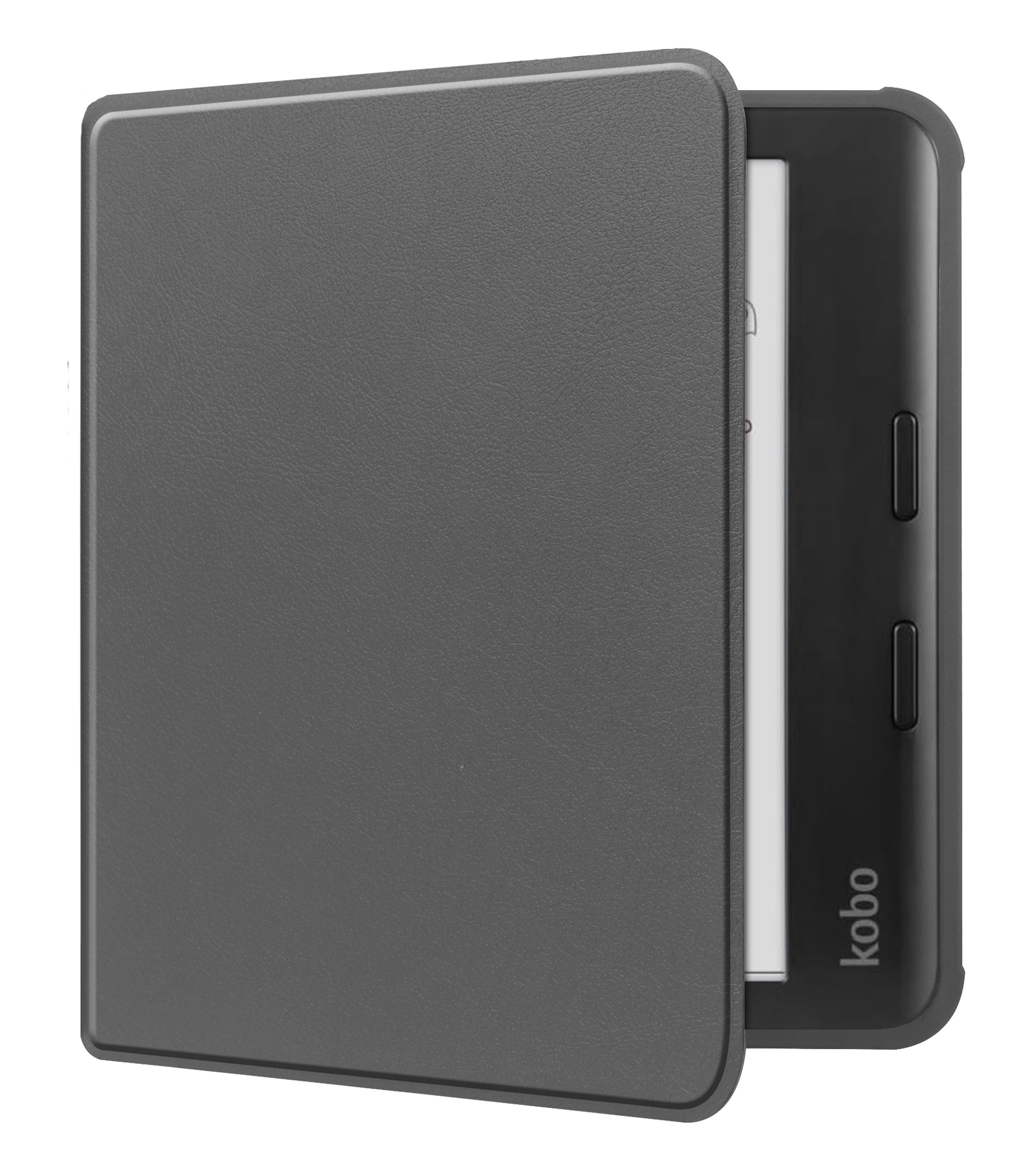 NoXx Hoes Geschikt voor Kobo Libra Colour Hoesje Bookcase Cover Book Case Hoes Sleepcover - Grijs