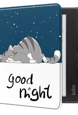 NoXx Hoes Geschikt voor Kobo Libra Colour Hoesje Bookcase Cover Book Case Hoes Sleepcover - Kat