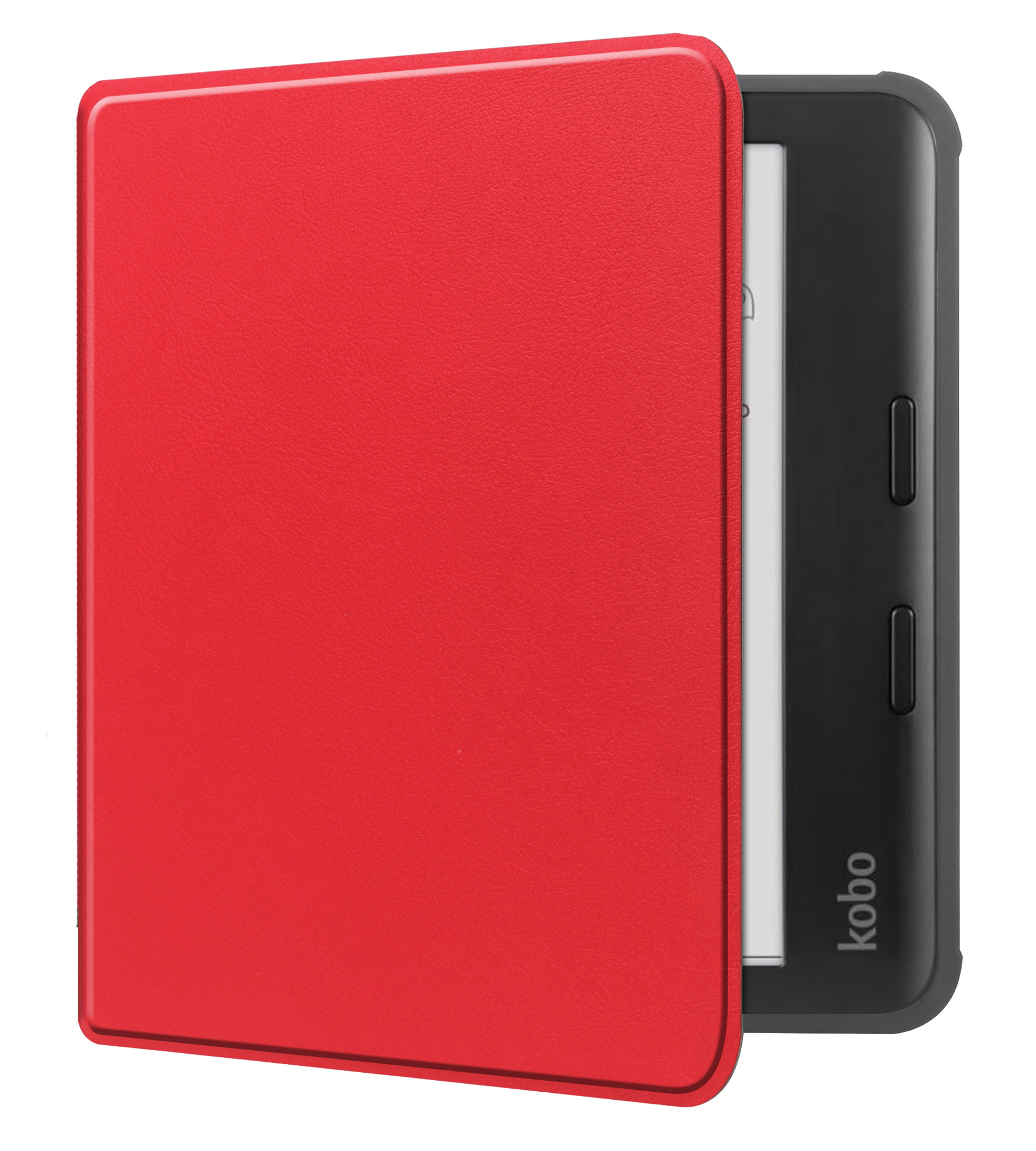 NoXx Hoes Geschikt voor Kobo Libra Colour Hoesje Bookcase Cover Book Case Hoes Sleepcover - Rood