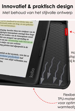 NoXx Hoes Geschikt voor Kobo Libra Colour Hoesje Bookcase Cover Book Case Hoes Sleepcover - Rood