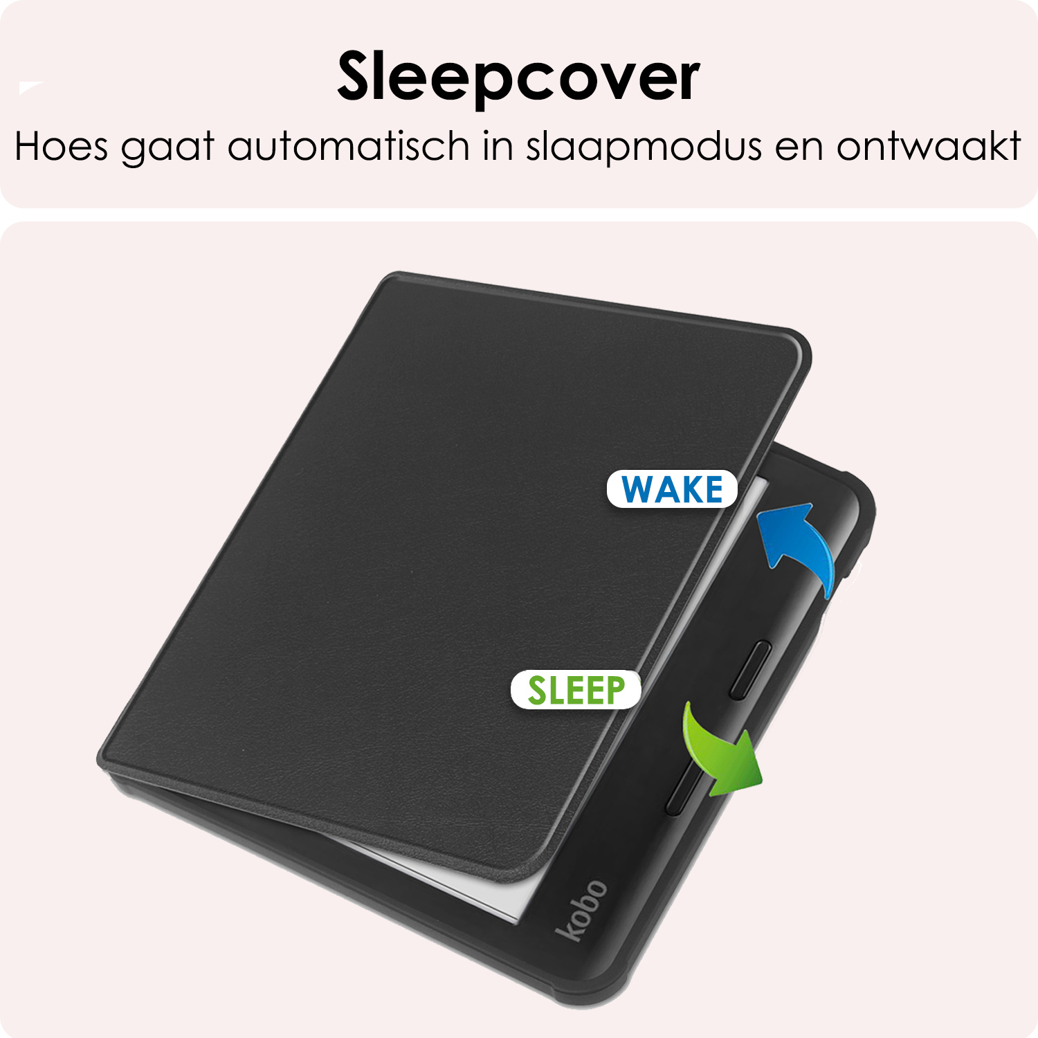 NoXx Hoes Geschikt voor Kobo Libra Colour Hoesje Bookcase Cover Book Case Hoes Sleepcover - Zwart