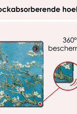 NoXx Hoes Geschikt voor Kobo Libra Colour Hoesje Bookcase Cover Book Case Hoes Sleepcover Met Screenprotector - Bloesem