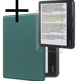 NoXx NoXx Kobo Libra Colour Hoesje Met Screenprotector - Donkergroen