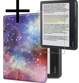 NoXx NoXx Kobo Libra Colour Hoesje Met Screenprotector - Galaxy