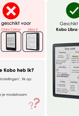 NoXx Hoes Geschikt voor Kobo Libra Colour Hoesje Bookcase Cover Book Case Hoes Sleepcover Met Screenprotector - Galaxy