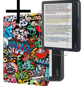 NoXx NoXx Kobo Libra Colour Hoesje Met Screenprotector - Graffity