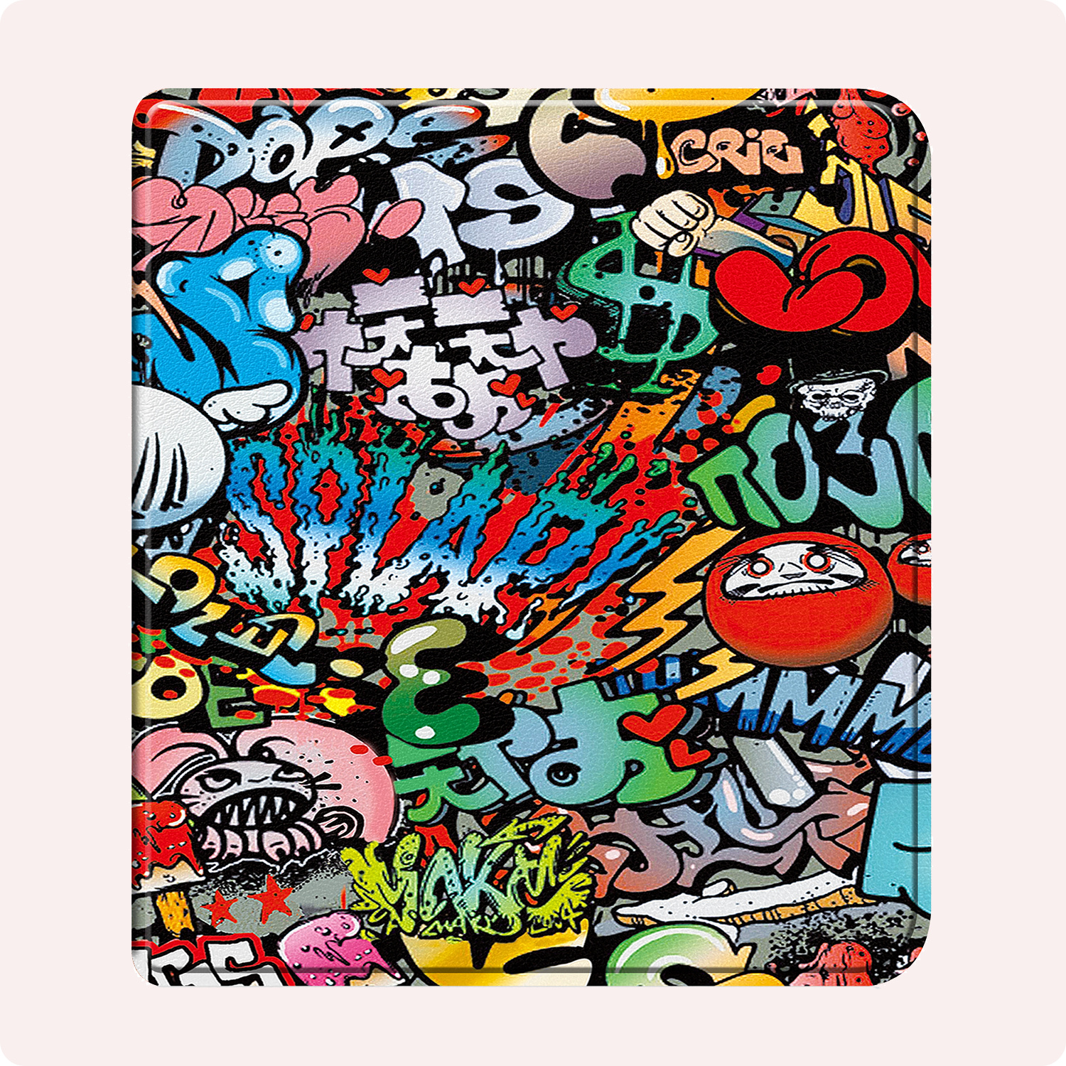 NoXx Hoes Geschikt voor Kobo Libra Colour Hoesje Bookcase Cover Book Case Hoes Sleepcover Met Screenprotector - Graffity