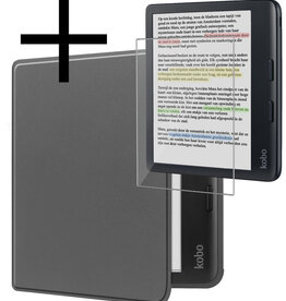 NoXx NoXx Kobo Libra Colour Hoesje Met Screenprotector - Grijs