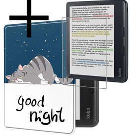 NoXx NoXx Kobo Libra Colour Hoesje Met Screenprotector - Kat