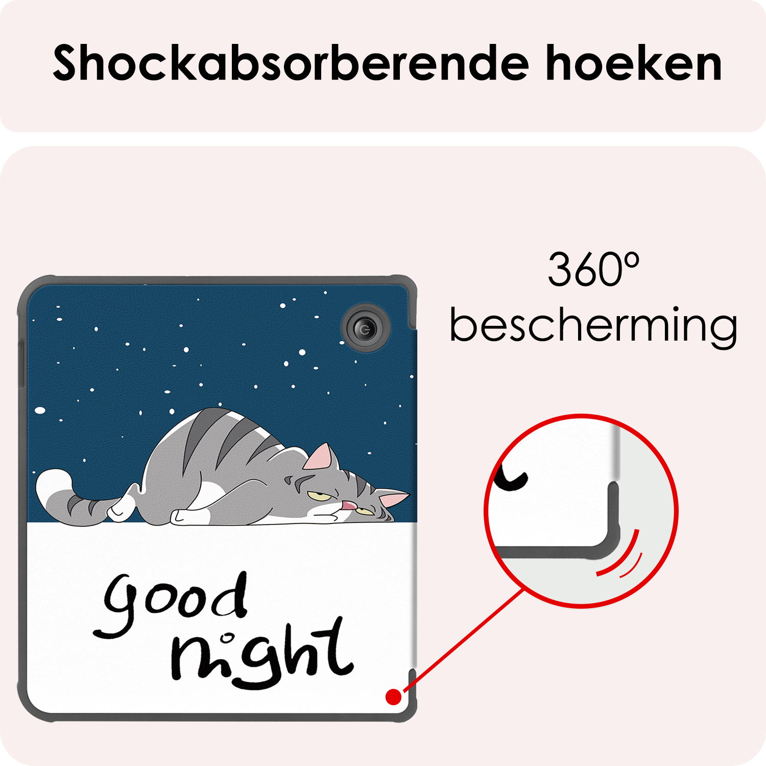 NoXx Hoes Geschikt voor Kobo Libra Colour Hoesje Bookcase Cover Book Case Hoes Sleepcover Met Screenprotector - Kat