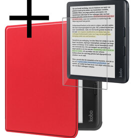 NoXx NoXx Kobo Libra Colour Hoesje Met Screenprotector - Rood