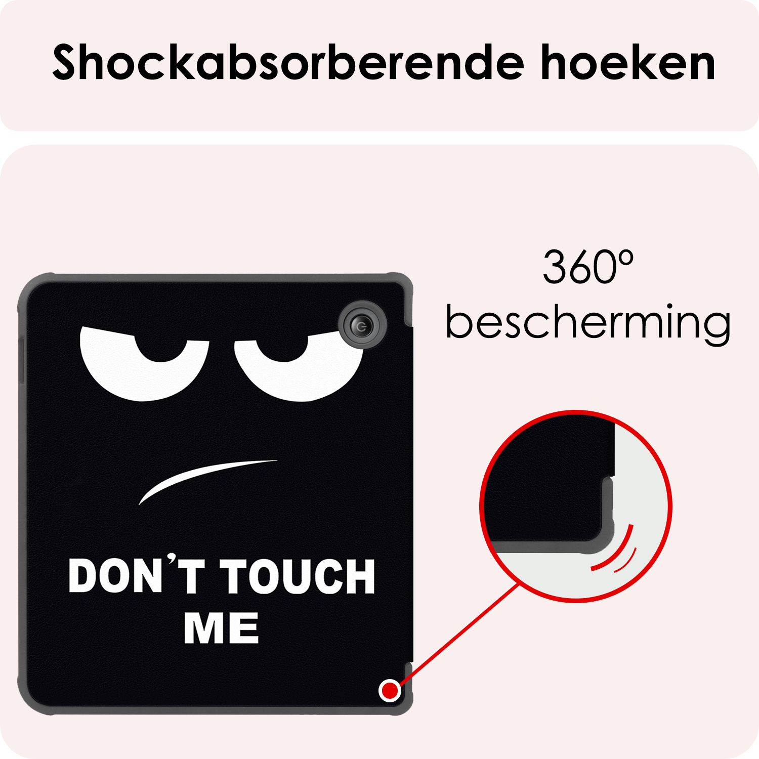 NoXx Hoes Geschikt voor Kobo Libra Colour Hoesje Bookcase Cover Book Case Hoes Sleepcover Met Screenprotector - Don't Touch Me