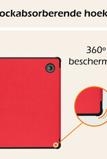 Nomfy Hoesje Geschikt voor Kobo Libra Colour Hoes Book Case - Hoes Geschikt voor Kobo Libra Colour Hoesje Book Cover - Rood