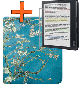 Nomfy Nomfy Kobo Libra Colour Hoesje Met Screenprotector - Bloesem