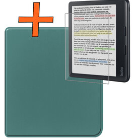 Nomfy Nomfy Kobo Libra Colour Hoesje Met Screenprotector - Donkergroen