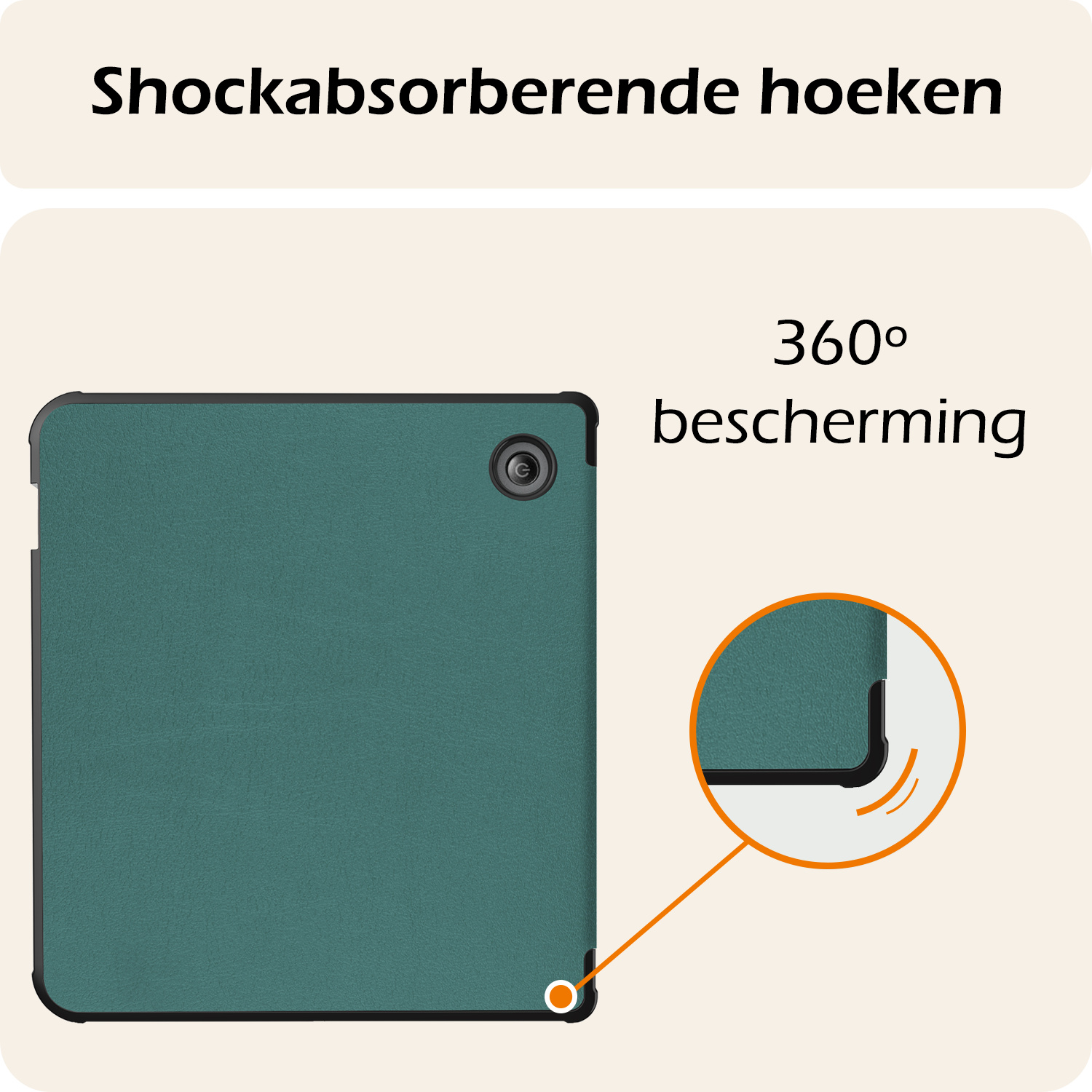 Nomfy Hoesje Geschikt voor Kobo Libra Colour Hoes Book Case - Hoes Geschikt voor Kobo Libra Colour Hoesje Book Cover Met Screenprotector - Donkergroen