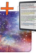 Nomfy Hoesje Geschikt voor Kobo Libra Colour Hoes Book Case - Hoes Geschikt voor Kobo Libra Colour Hoesje Book Cover Met Screenprotector - Galaxy