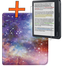 Nomfy Nomfy Kobo Libra Colour Hoesje Met Screenprotector - Galaxy