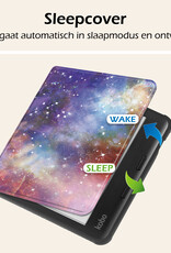 Nomfy Hoesje Geschikt voor Kobo Libra Colour Hoes Book Case - Hoes Geschikt voor Kobo Libra Colour Hoesje Book Cover Met Screenprotector - Galaxy