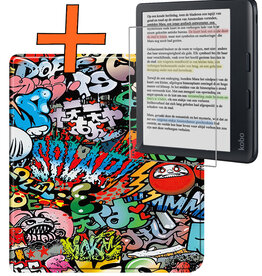 Nomfy Nomfy Kobo Libra Colour Hoesje Met Screenprotector - Graffity