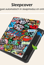 Nomfy Hoesje Geschikt voor Kobo Libra Colour Hoes Book Case - Hoes Geschikt voor Kobo Libra Colour Hoesje Book Cover Met Screenprotector - Graffity