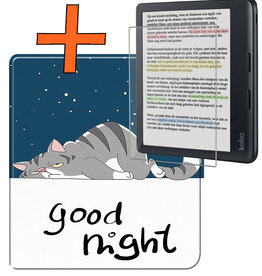 Nomfy Nomfy Kobo Libra Colour Hoesje Met Screenprotector - Kat