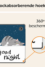 Nomfy Hoesje Geschikt voor Kobo Libra Colour Hoes Book Case - Hoes Geschikt voor Kobo Libra Colour Hoesje Book Cover Met Screenprotector - Kat