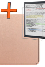 Nomfy Hoesje Geschikt voor Kobo Libra Colour Hoes Book Case - Hoes Geschikt voor Kobo Libra Colour Hoesje Book Cover Met Screenprotector - Rosé Goud
