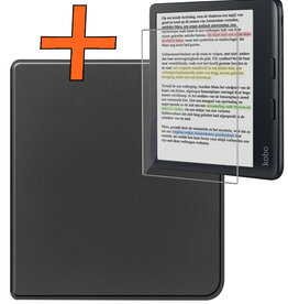 Nomfy Nomfy Kobo Libra Colour Hoesje Met Screenprotector - Zwart