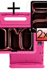 NoXx iPad Pro 11 inch 2024 Hoes Kinder Hoesje Kids Case Cover Kids Proof Met 2x Screenprotector - iPad Pro 11 inch 2024 Kinder Hoes - Roze