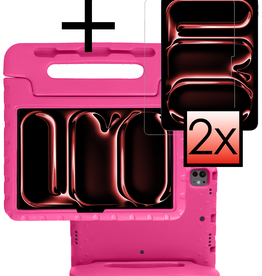 NoXx NoXx iPad Pro 2024 (11 inch) Kinderhoes Met 2x Screenprotector - Roze