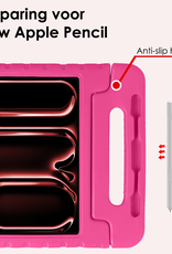 NoXx iPad Pro 11 inch 2024 Hoes Kinder Hoesje Kids Case Cover Kids Proof Met 2x Screenprotector - iPad Pro 11 inch 2024 Kinder Hoes - Roze
