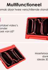 NoXx iPad Pro 11 inch 2024 Hoes Kinder Hoesje Kids Case Cover Kids Proof Met 2x Screenprotector - iPad Pro 11 inch 2024 Kinder Hoes - Rood