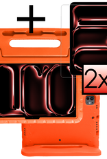 NoXx iPad Pro 11 inch 2024 Hoes Kinder Hoesje Kids Case Cover Kids Proof Met 2x Screenprotector - iPad Pro 11 inch 2024 Kinder Hoes - Oranje