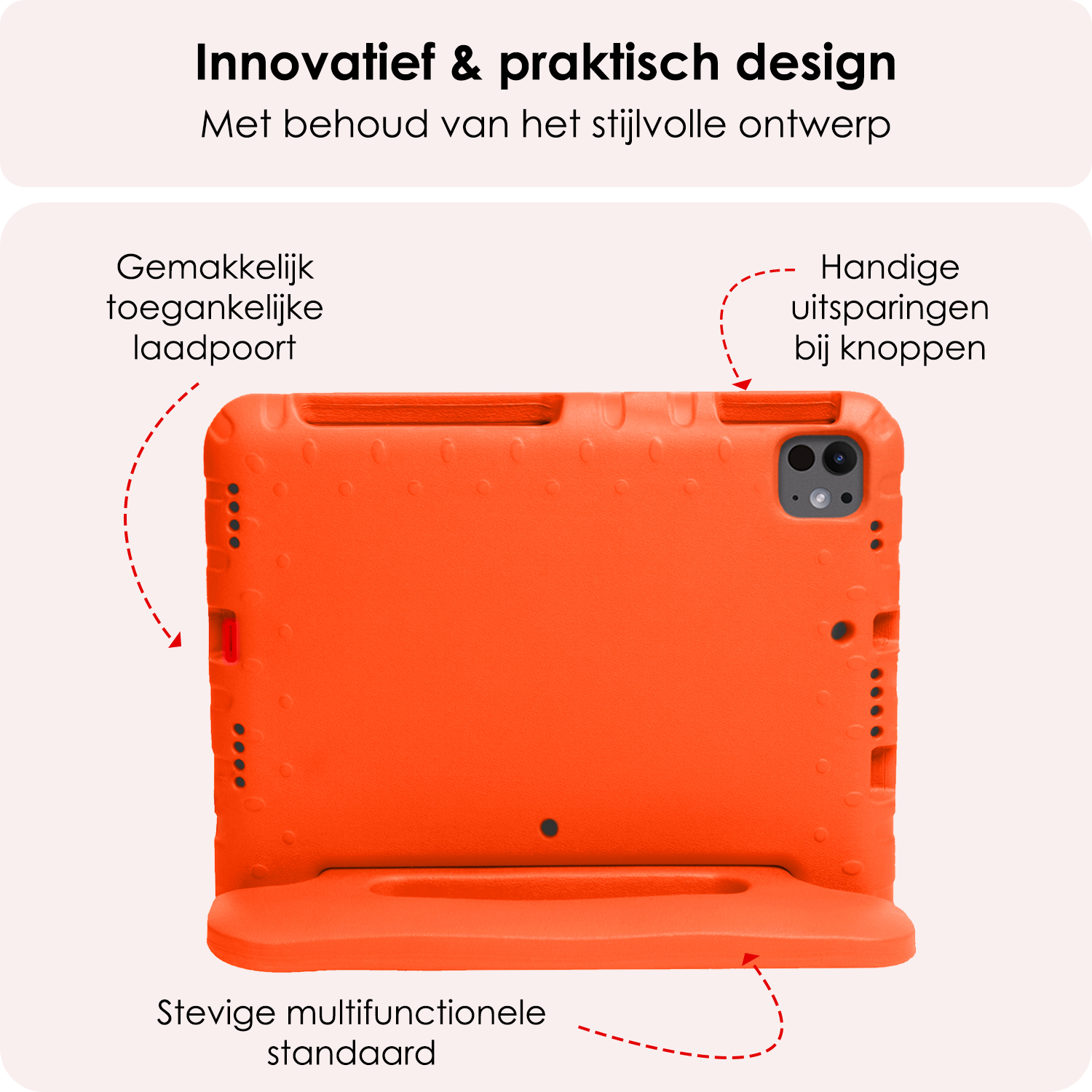 NoXx iPad Pro 11 inch 2024 Hoes Kinder Hoesje Kids Case Cover Kids Proof Met 2x Screenprotector - iPad Pro 11 inch 2024 Kinder Hoes - Oranje