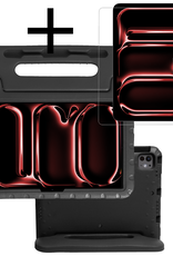 NoXx iPad Pro 11 inch 2024 Hoes Kinder Hoesje Kids Case Cover Kids Proof Met Screenprotector - iPad Pro 11 inch 2024 Kinder Hoes - Zwart