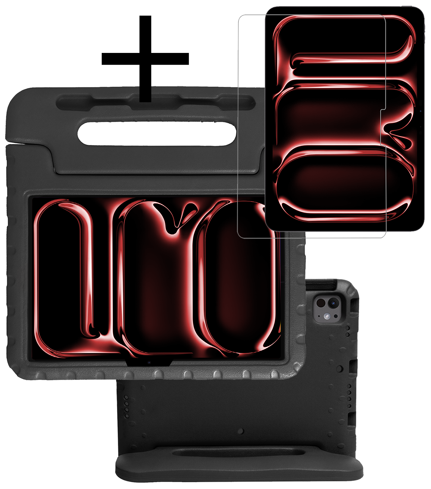 NoXx iPad Pro 11 inch 2024 Hoes Kinder Hoesje Kids Case Cover Kids Proof Met Screenprotector - iPad Pro 11 inch 2024 Kinder Hoes - Zwart