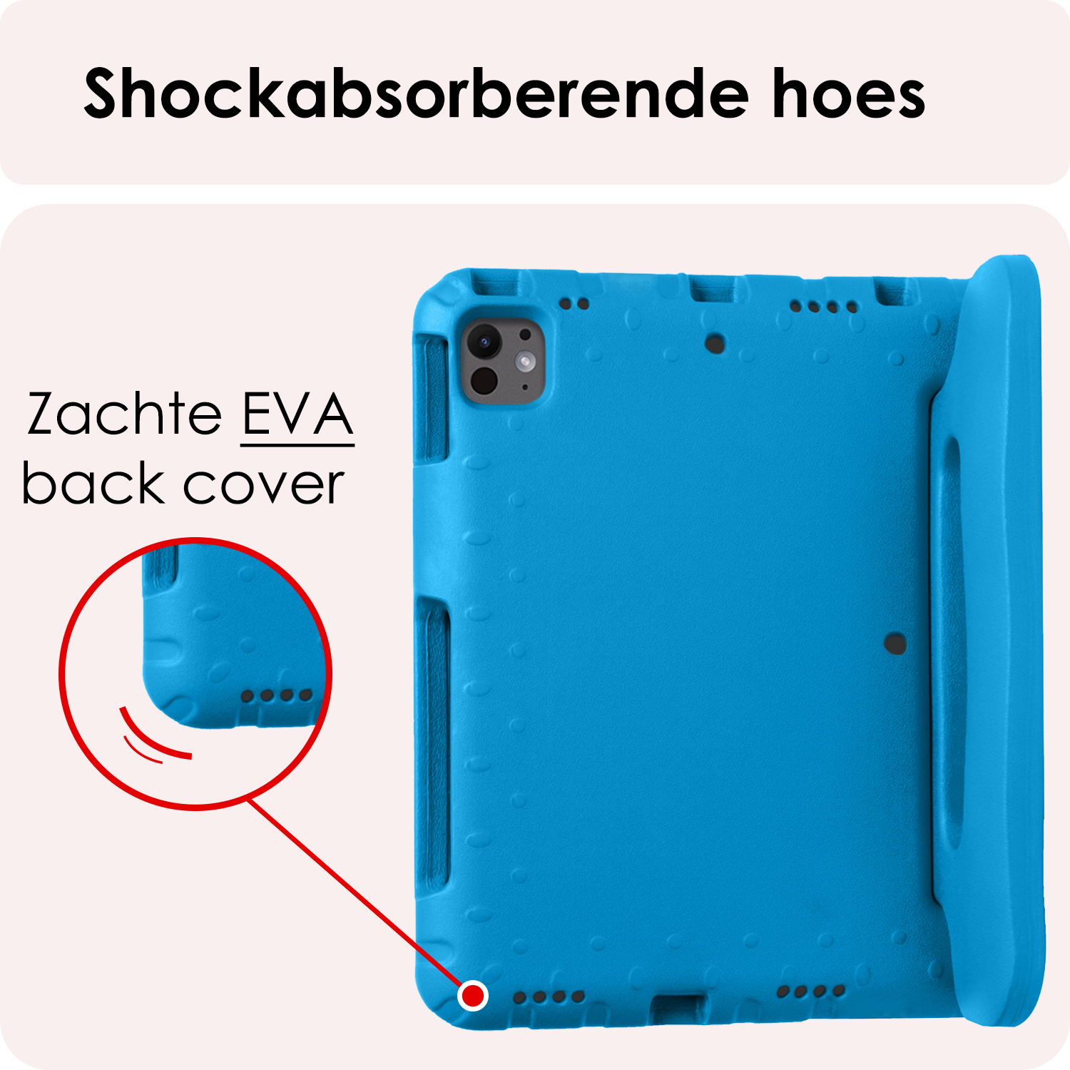 NoXx iPad Pro 11 inch 2024 Hoes Kinder Hoesje Kids Case Cover Kids Proof Met 2x Screenprotector - iPad Pro 11 inch 2024 Kinder Hoes - Licht Blauw